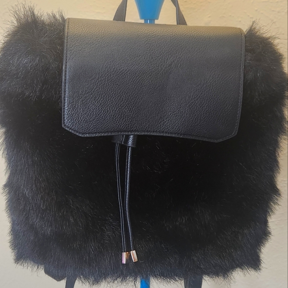 Fabulous Furs Fuzzy Faux Fur Backpack